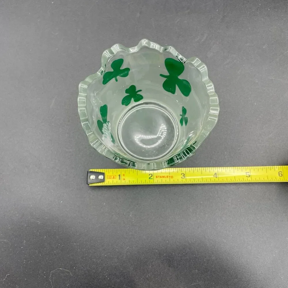 Yankee Candle Frosted Glass Shamrock Votive Holder St. Patrick's Day Decor